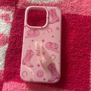iphone 15 pro case, pink cowgirl loopy case